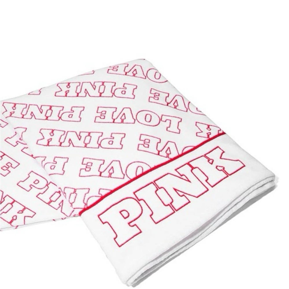 NWT Love Pink White Beach Towel with Pink logos from Victoria’s Secret